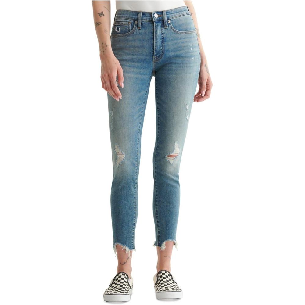 imageLucky Brand Womens High Rise Bridgette SkinnyAfly Dest Chew