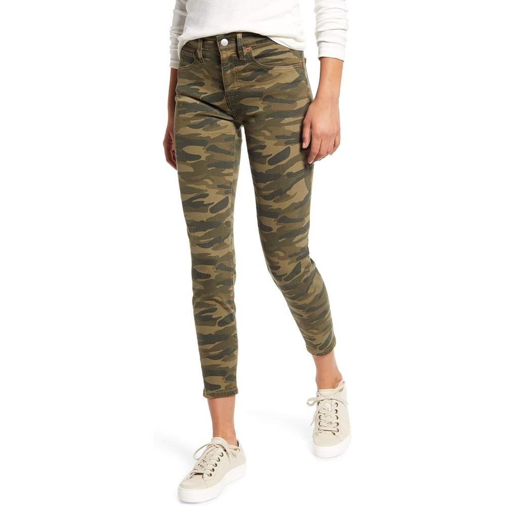 imageLucky Brand Womens Mid Rise Ava Super Skinny Velvet Jean in Dark MossClassic Camo