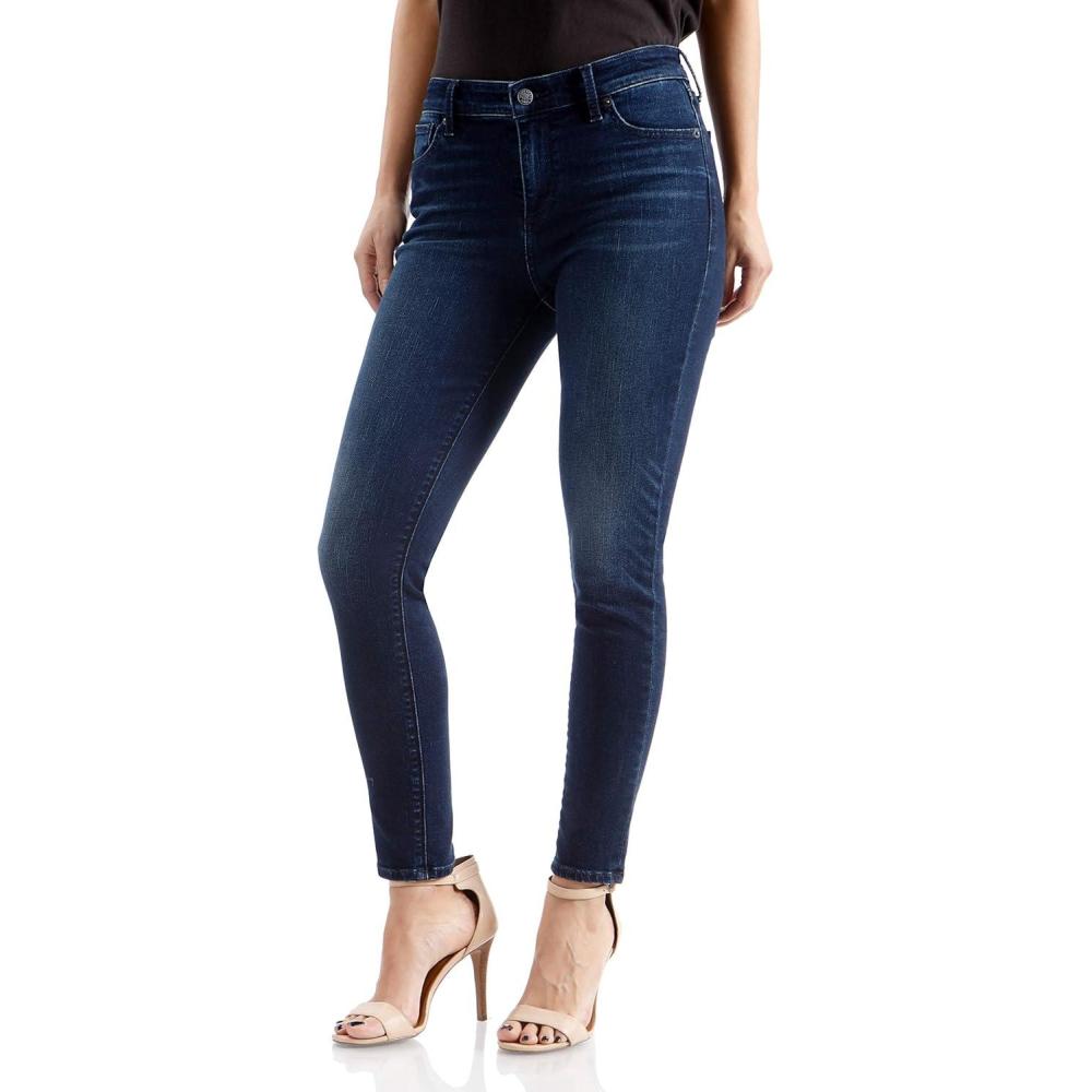 imageLucky Brand Womens Mid Rise Ava Super Skinny Velvet Jean in Dark MossIndigo Sparks