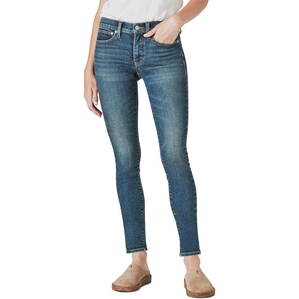 imageLucky Brand Womens Mid Rise Ava Super Skinny Velvet Jean in Dark MossLyell