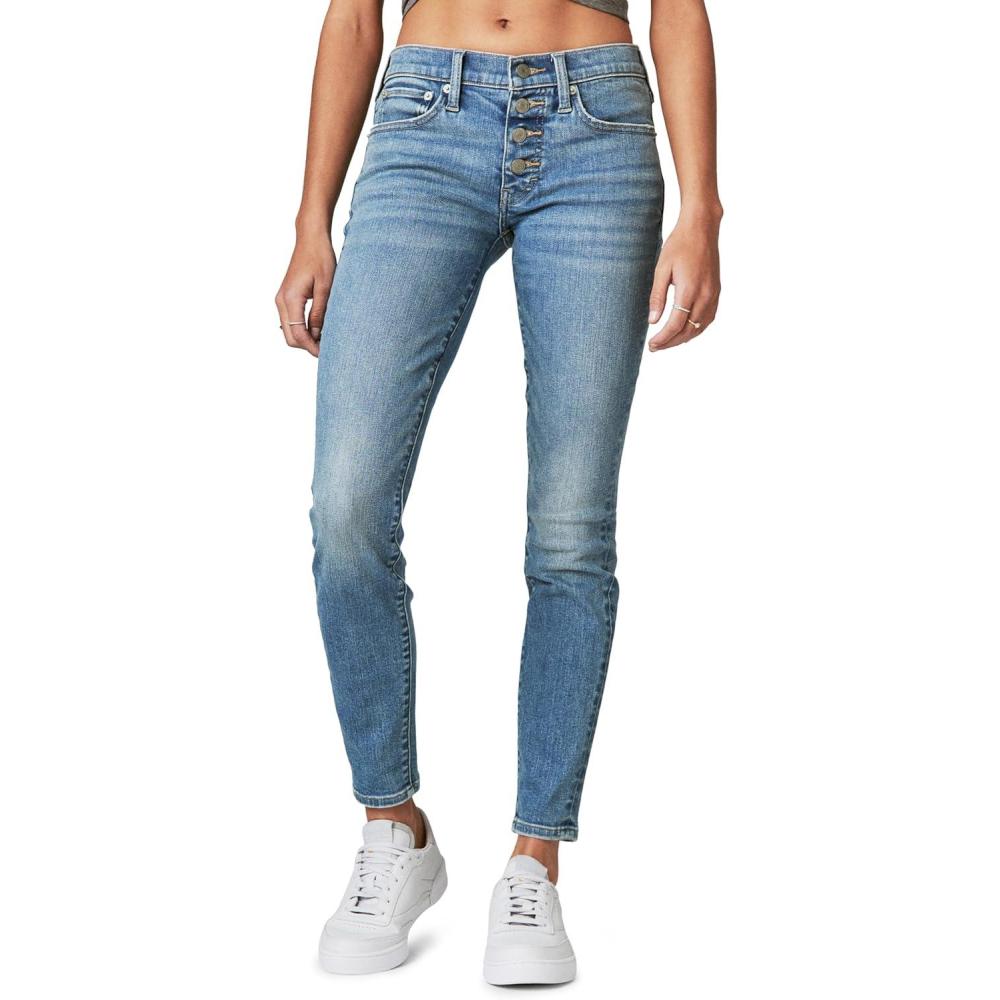 imageLucky Brand Womens Mid Rise Ava Super Skinny Velvet Jean in Dark MossRecord Deal