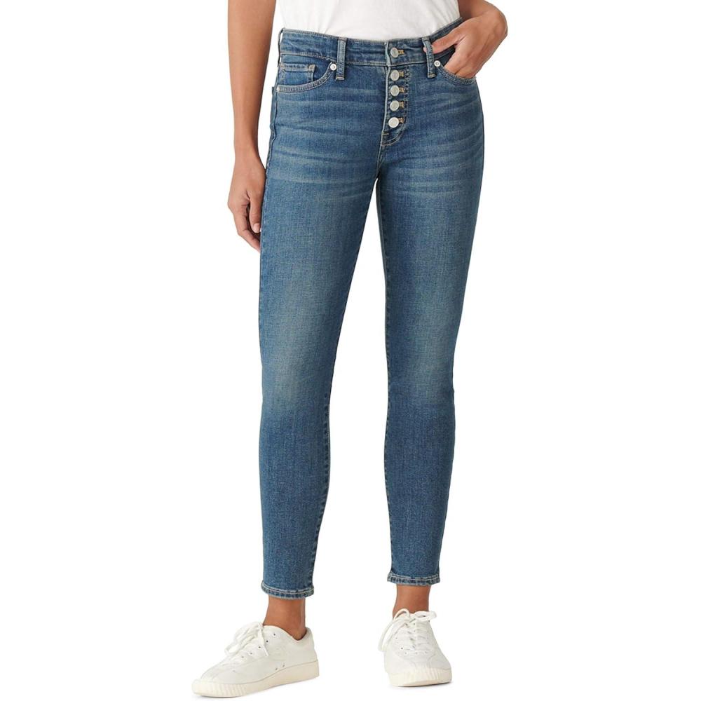 imageLucky Brand Womens Mid Rise Ava Super Skinny Velvet Jean in Dark MossTajamal