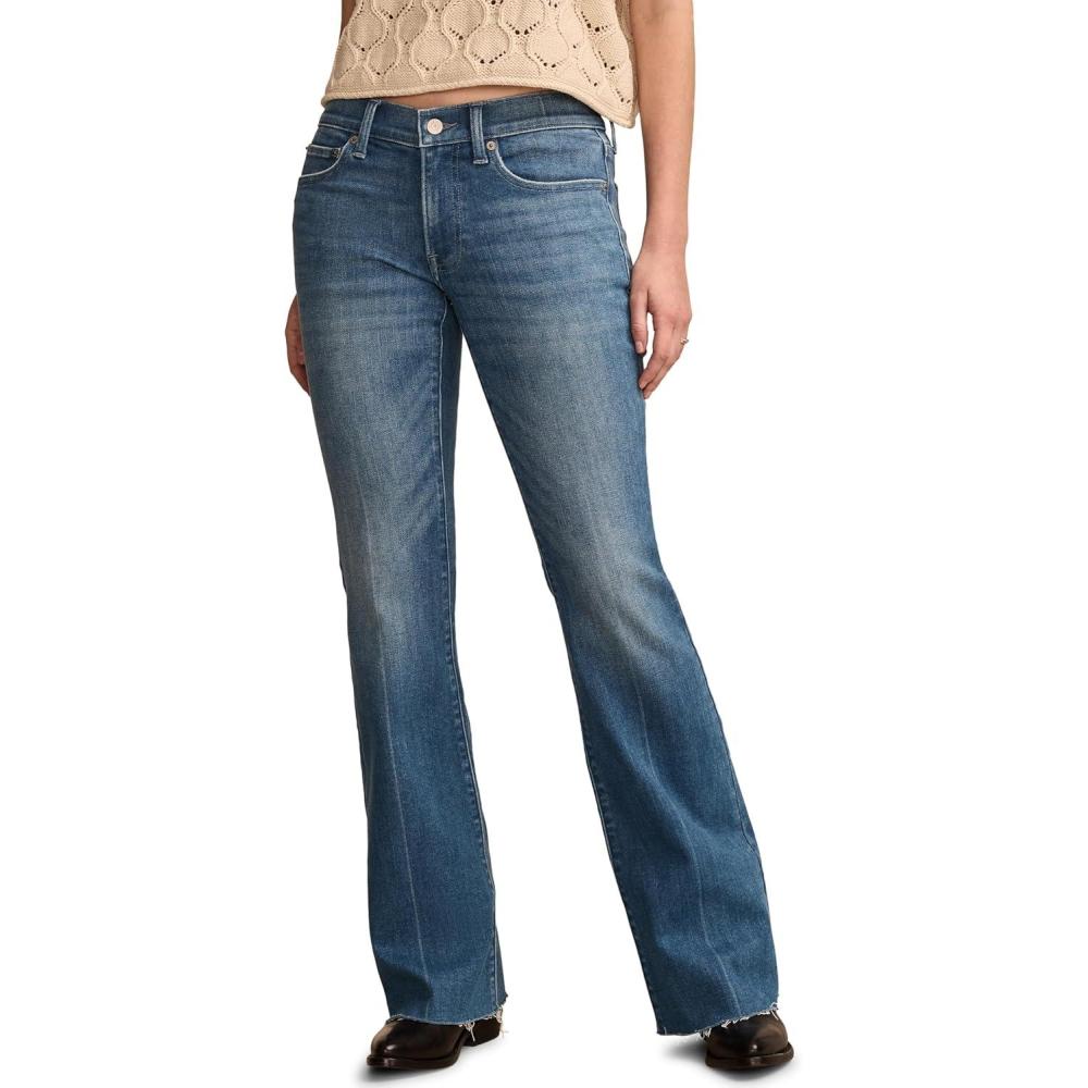 imageLucky Brand Womens Mid Rise Sweet Flare JeanElectric Blue Wash