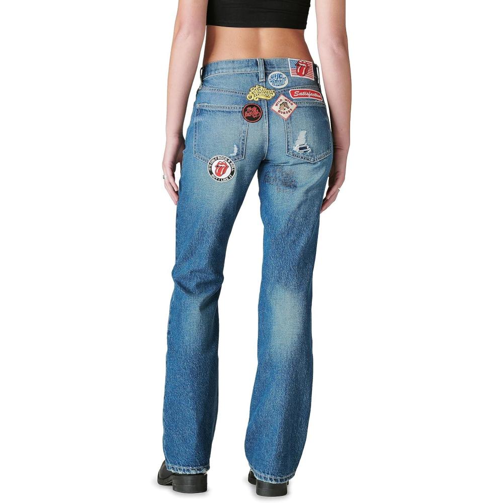 imageLucky Brand Womens Rolling Stones Boyfriend Flare Jean
