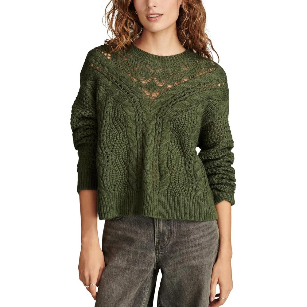 imageLucky Brand Womens Romantic CrewCilantro