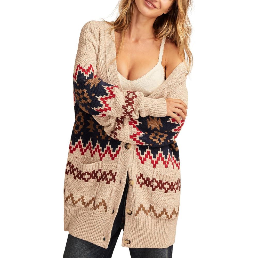 imageLucky Brand Womens Southwest Cacoon CardiNeutral Southwest Print