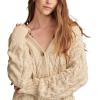 Lucky Brand Women’s Cable Crew Cardi(Straw Heather)