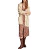 Lucky Brand Women’s Cable Crew Cardi(Straw Heather)