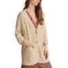 Lucky Brand Women’s Cable Crew Cardi(Straw Heather)