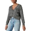 Lucky Brand Women’s Cable Stitch Cardigan(Black Heavy Acid Washed)