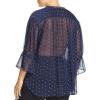 Lucky Brand Women’s Mix Print Floral Top(Navy Multi)
