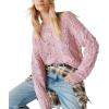 Lucky Brand Women’s Open Stitch Pullover Sweater(Lilas)