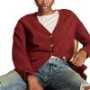 Lucky Brand Women’s Slouchy Pocket Cardi(Maroon Banner)