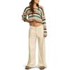 Lucky Brand Women’s Wide Leg Pleated Denim Luxe Palazzo(Spring White Wash)