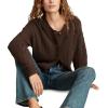 Lucky Brand womens Slouchy Cropped Cardi(Chocolate Torte)