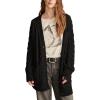 Lucky Brand Women’s Cable Crew Cardi(Dark Black)
