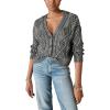 Lucky Brand Women’s Cable Stitch Cardigan(Black Heavy Acid Washed)