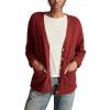 Lucky Brand Women’s Slouchy Pocket Cardi(Maroon Banner)