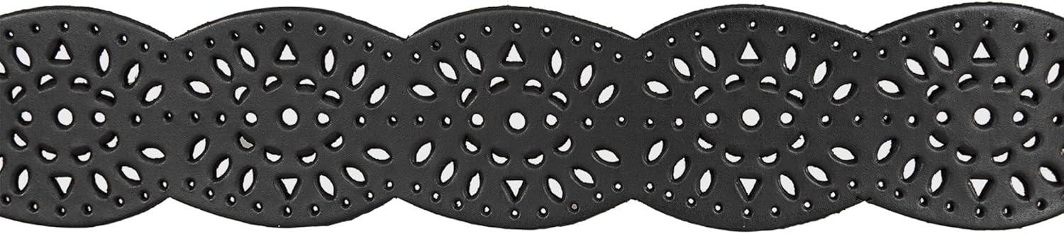 imageLucky Brand Womens Embroidered Leather Belt  Stylish  Classic  WesternInspired  American Heritage  Jean  PantPerforated Leather  Black
