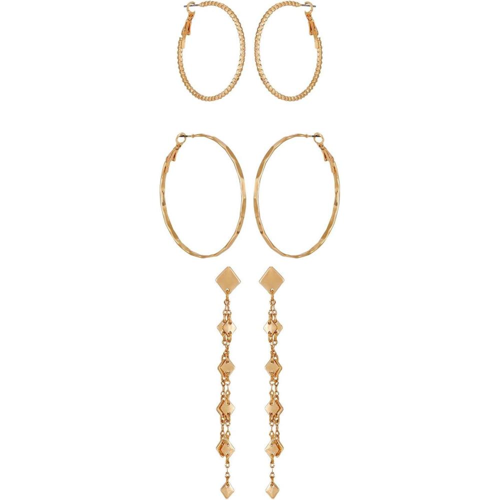 imageLucky Brand 3 Pairs Classic Drops ampamp Hoops Earrings Set