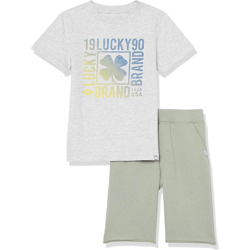 imageLucky Brand Boys 2 Pieces Short SetHeather Shadow