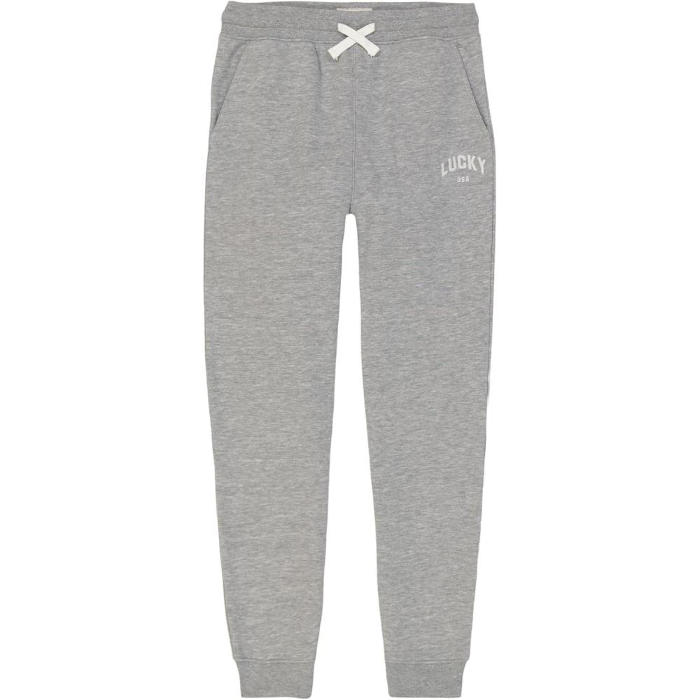 imageLucky Brand Boys Pullon Fleece Jogger Sweatpant Drawstring ClosureVintage Grey Heather