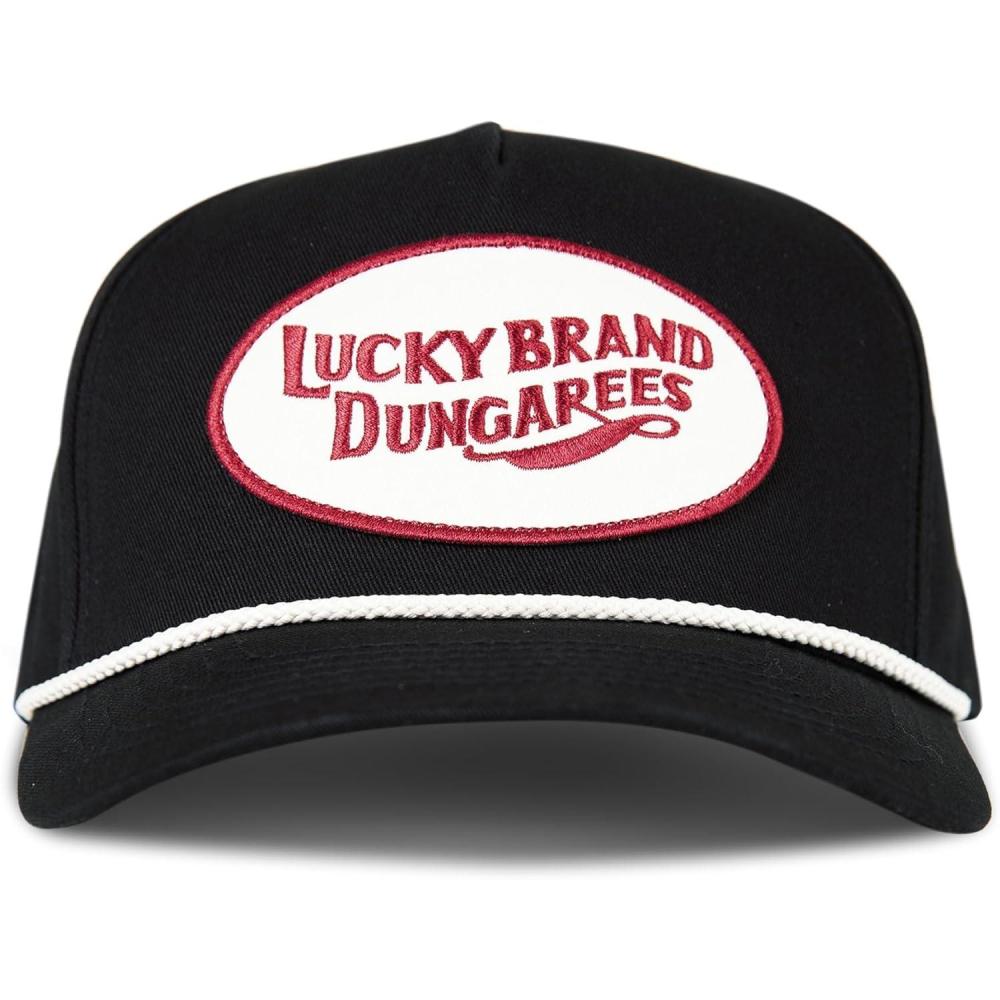 imageLucky Brand Classic Cotton Adjustable  Dad Hat  Baseball Cap  Fishing  Low Profile  5 Panel DesignDungarees  Black