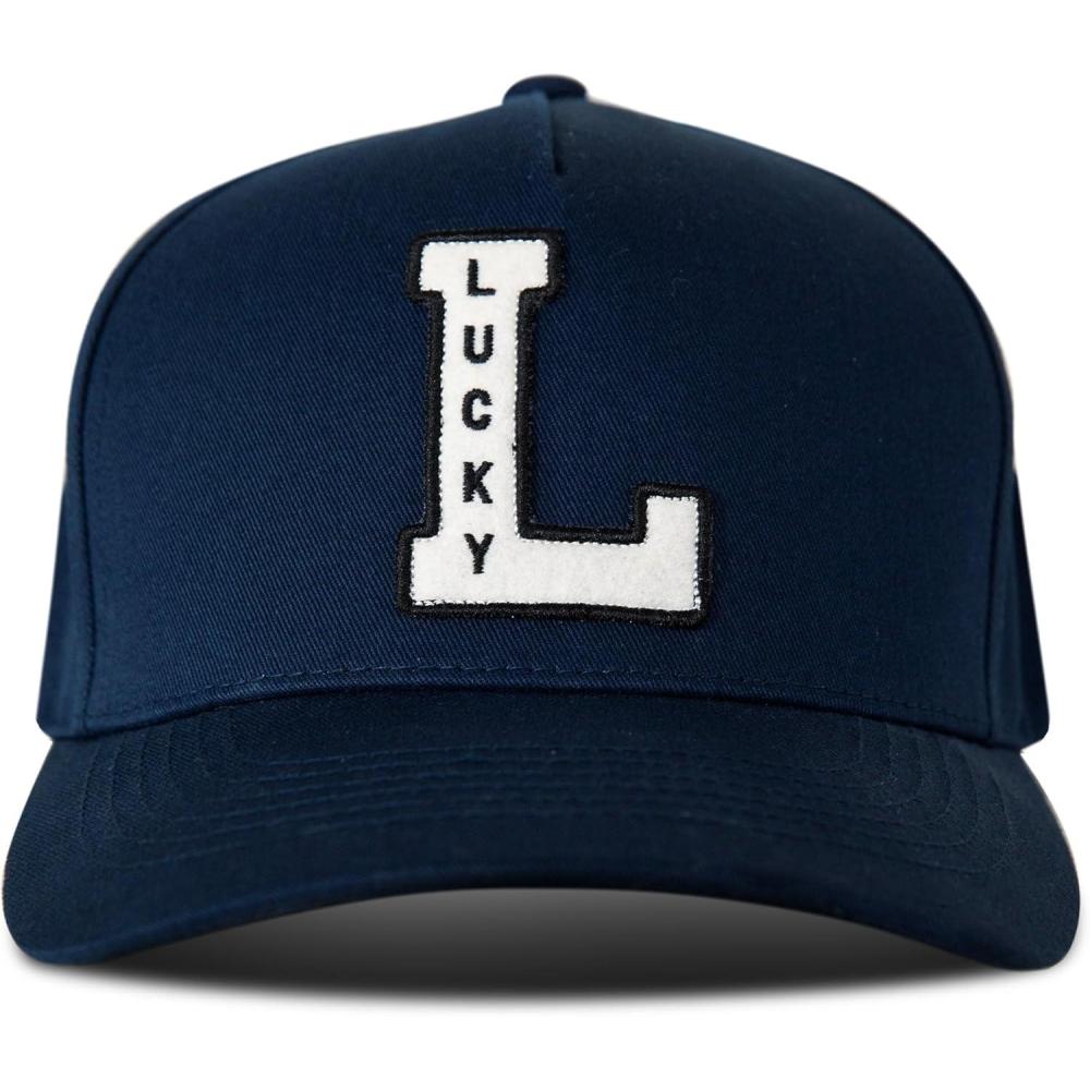 imageLucky Brand Classic Cotton Adjustable  Dad Hat  Baseball Cap  Fishing  Low Profile  5 Panel DesignVintage Embroidered  Navy