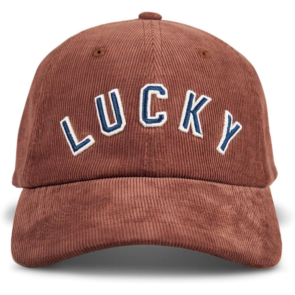 imageLucky Brand Classic Cotton Hat  Adjustable  Dad Hat  Baseball Cap  Golf  Fishing  Low Profile  5 Panel DesignCorduroy  Cognac