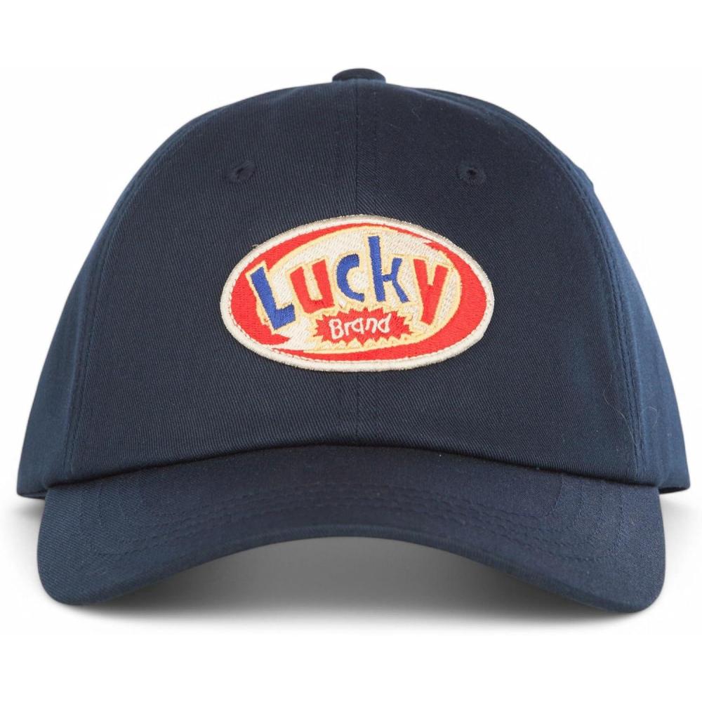 imageLucky Brand Classic Cotton Hat  Adjustable  Dad Hat  Baseball Cap  Golf  Fishing  Low Profile  5 Panel DesignEmbroidered Patch  Navy