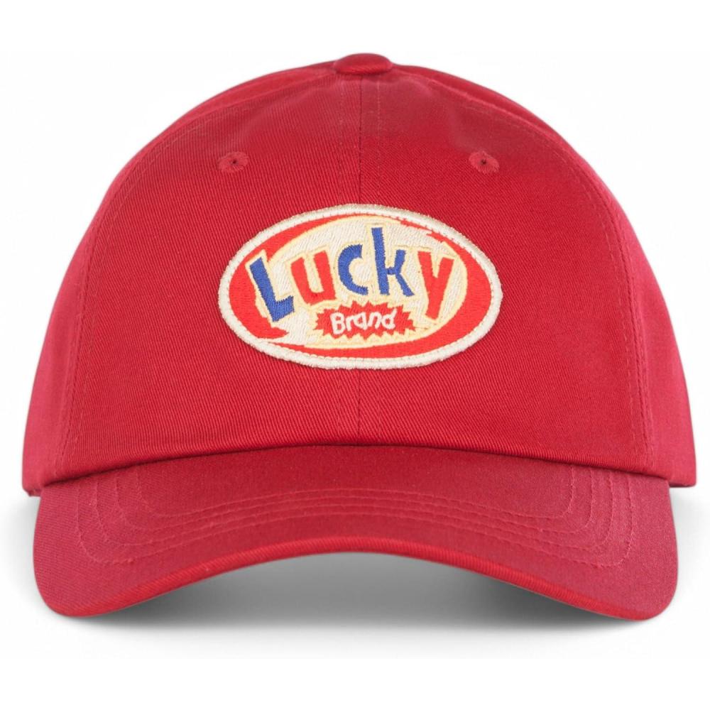 imageLucky Brand Classic Cotton Hat  Adjustable  Dad Hat  Baseball Cap  Golf  Fishing  Low Profile  5 Panel DesignEmbroidered Patch  Red