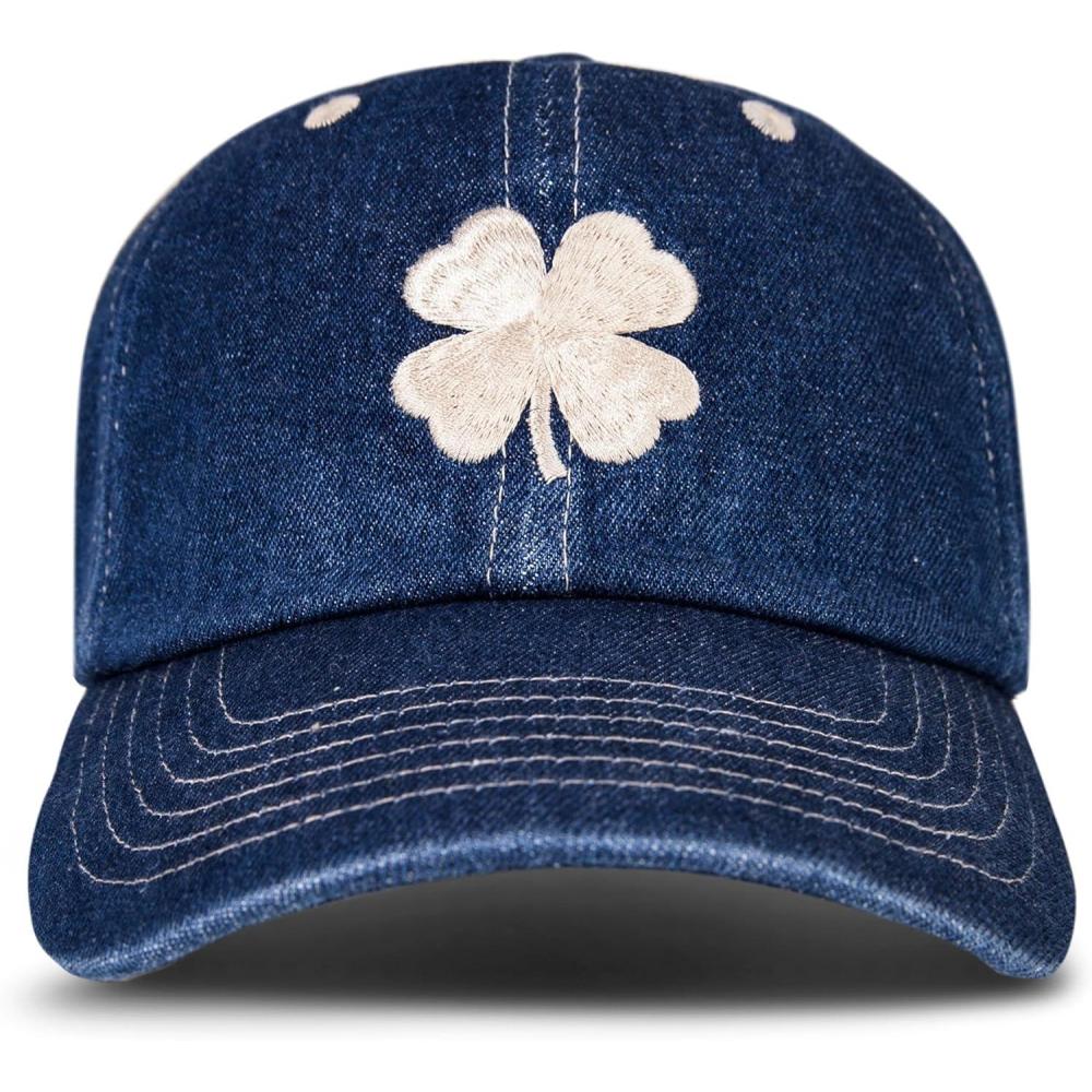 imageLucky Brand Classic Cotton Hat  Adjustable  Dad Hat  Baseball Cap  Golf  Fishing  Low Profile  5 Panel DesignLucky Clover  Light Denim