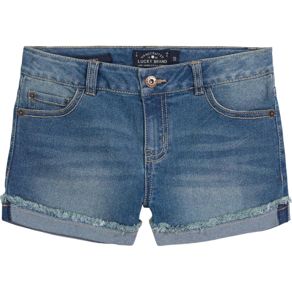 imageLucky Brand Girls Cuffed Jean Shorts Stretch Denim with 5 Pockets Mid to High Rise WaistRiley Ada
