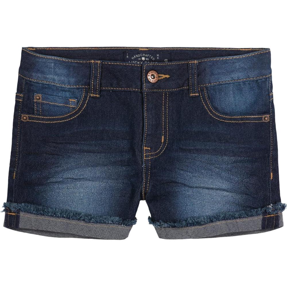 imageLucky Brand Girls Cuffed Jean Shorts Stretch Denim with 5 Pockets Mid to High Rise WaistRiley Barrier