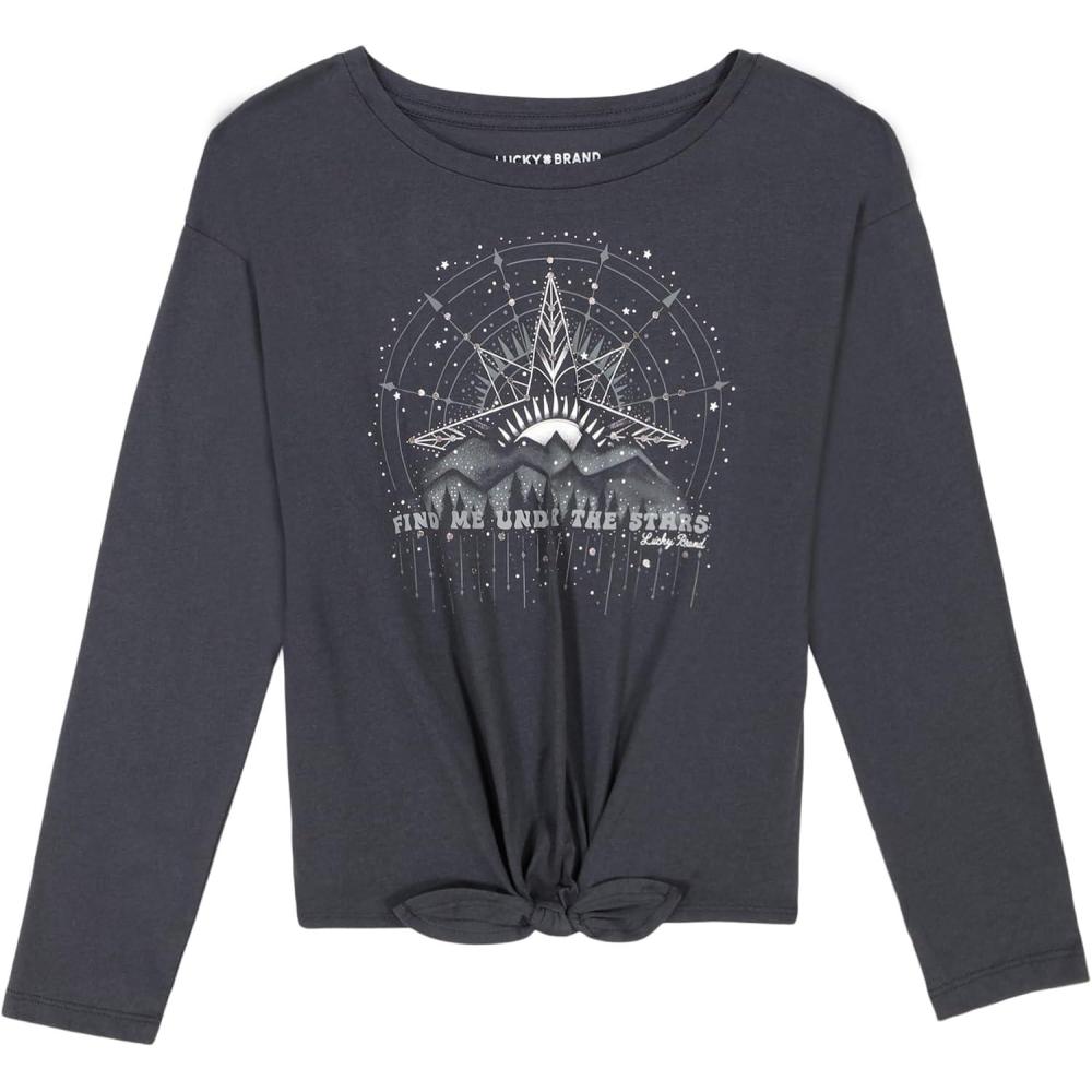 imageLucky Brand Girls Long Sleeve Graphic TShirt Tagless Cotton Tee with Fun DesignsParsian Night