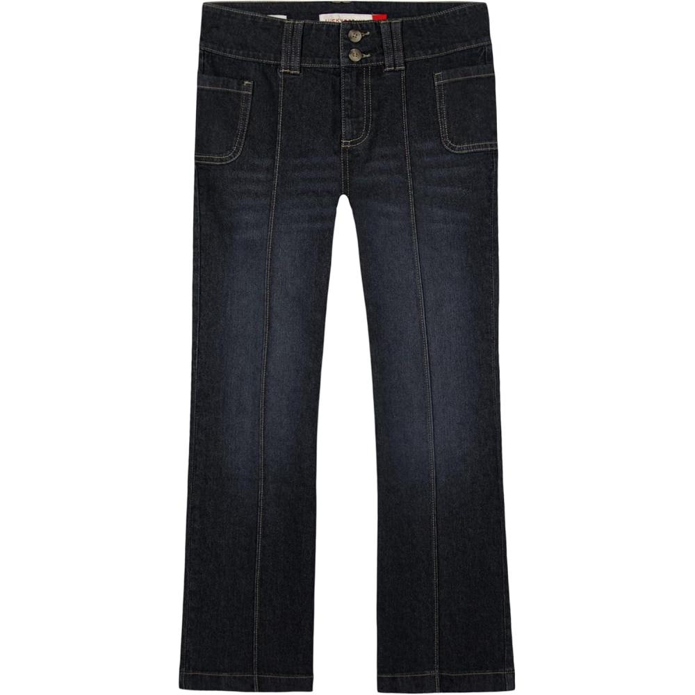 imageLucky Brand Girls Mid Rise Flare Stretch Denim Jean Zipper Fly ampamp Button ClosurePatch Barrier Wash