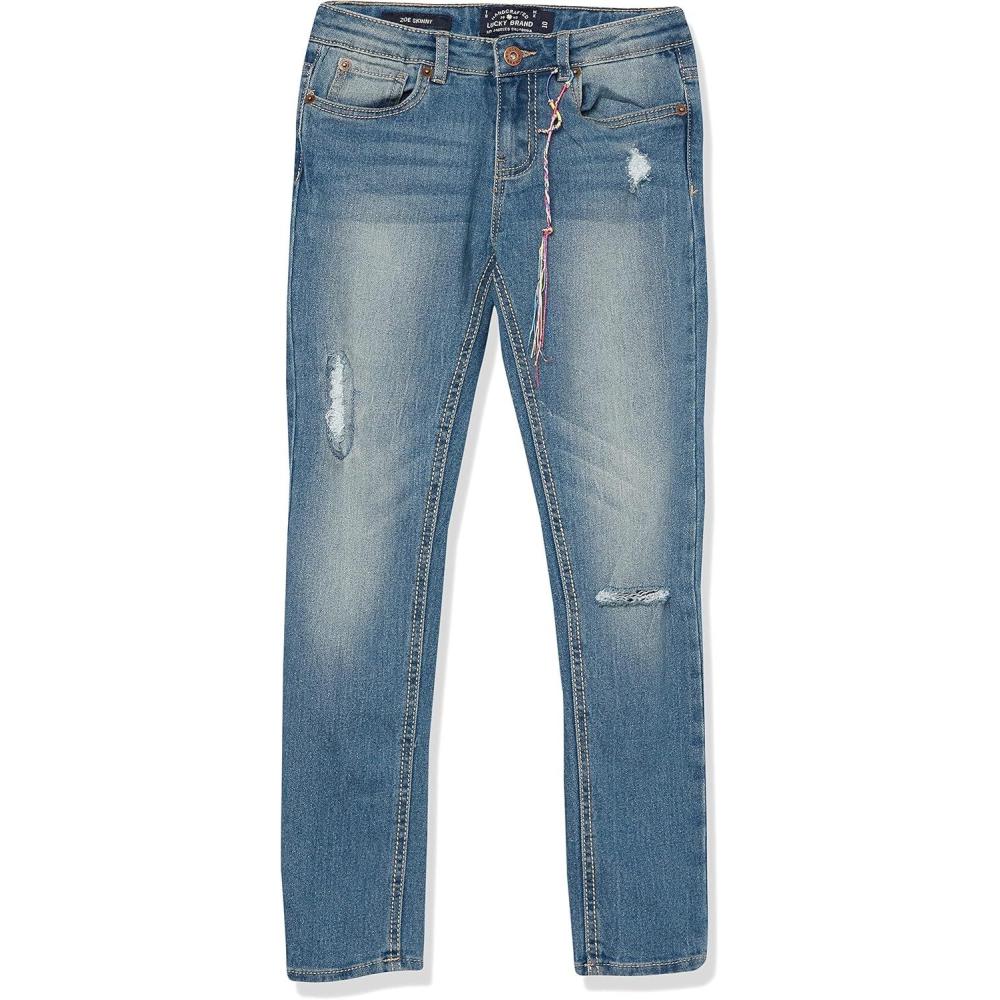 imageLucky Brand Girls Stretch Denim Jeans Skinny Fit Pants with Zipper Closure ampamp 5 PocketsGiselle Ada