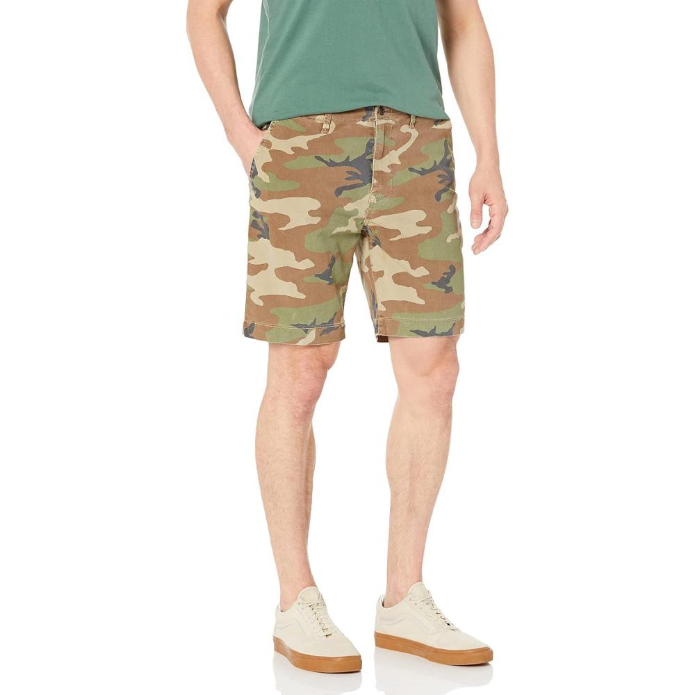 imageLucky Brand Mens 9quot Stretch Twill Flat Front ShortCamo Multi