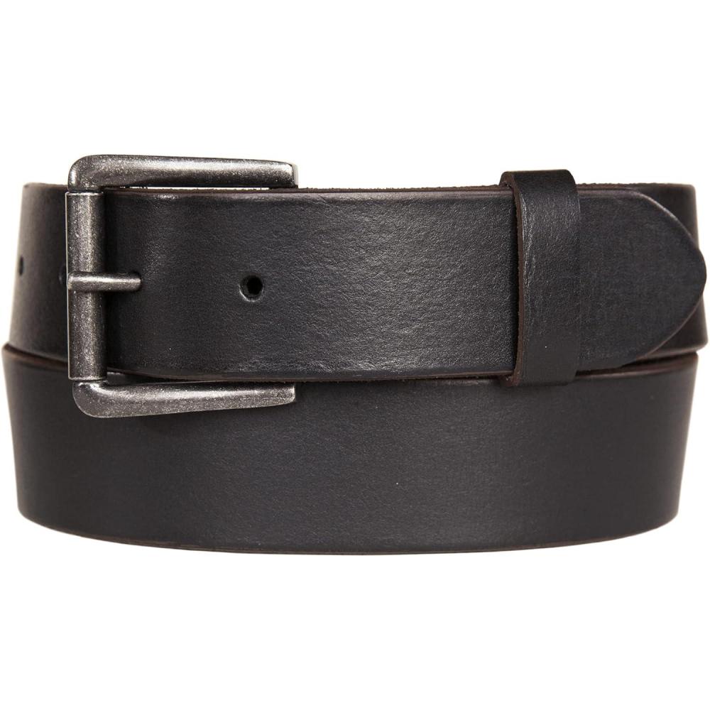 imageLucky Brand Mens Jeans Leather Belt Classic Casual Dress Everyday American Heritage Genuine Leather Metal BuckleRoller Buckle With Rivets  Black