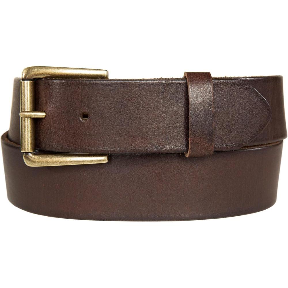 imageLucky Brand Mens Jeans Leather Belt Classic Casual Dress Everyday American Heritage Genuine Leather Metal BuckleRoller Buckle With Rivets  Brown