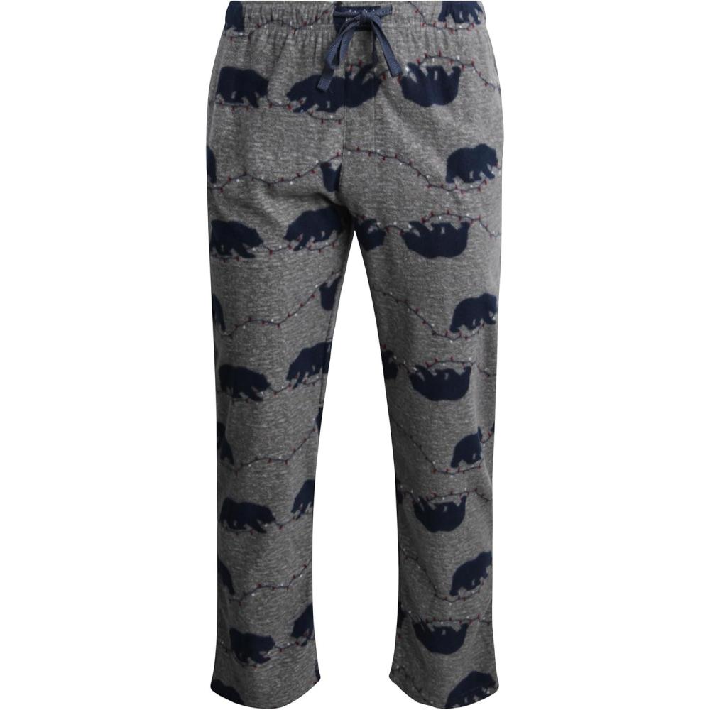 imageLucky Brand Mens Lightweight Plaid Fleece Pajama PantsHeather Grey
