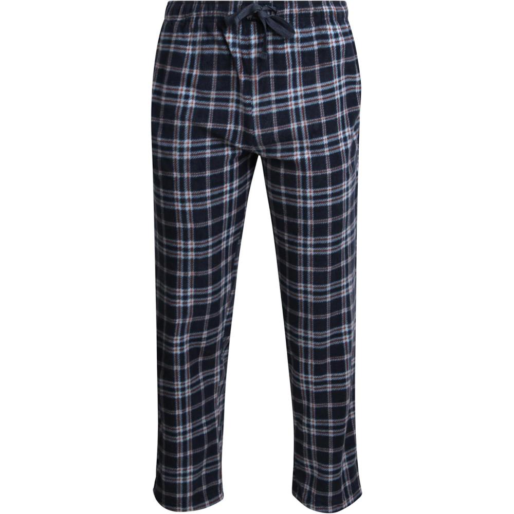 imageLucky Brand Mens Lightweight Plaid Fleece Pajama PantsMood Indigo Print