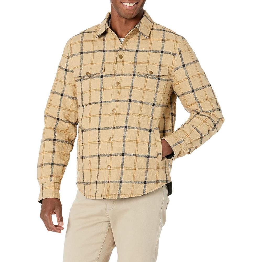 imageLucky Brand Mens Reversible Shirt JacketBeige Multi