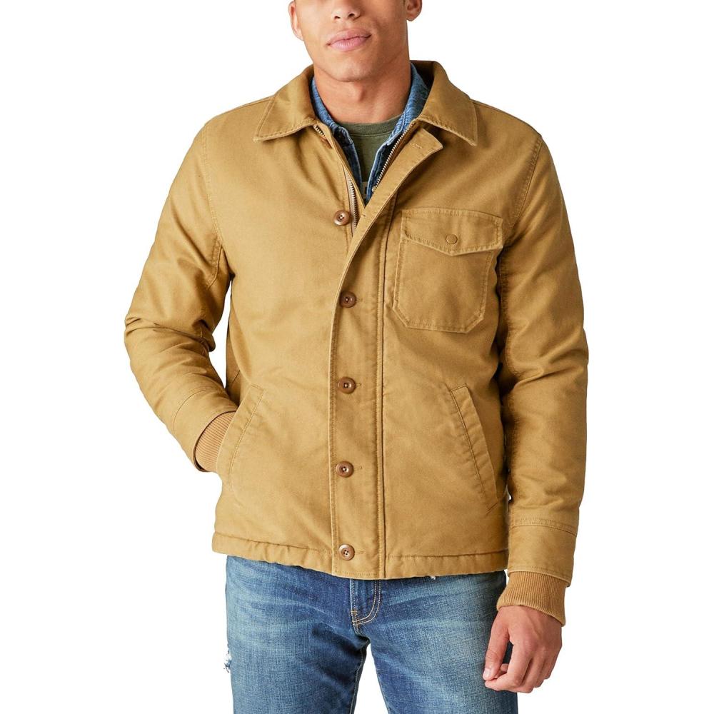 imageLucky Brand Mens Sherpa Lined Deck JacketKhaki