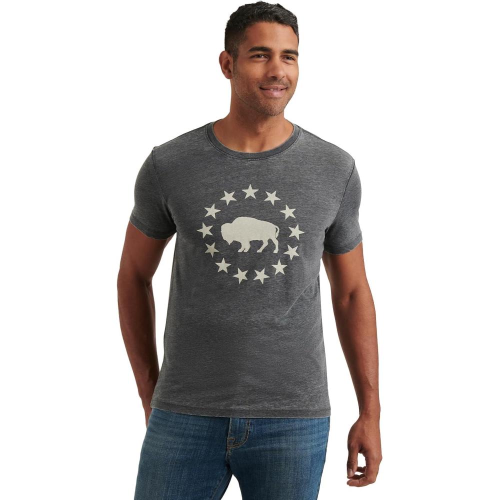 imageLucky Brand Mens Short Sleeve Crew Neck Coyote Rider Tee ShirtJet Black