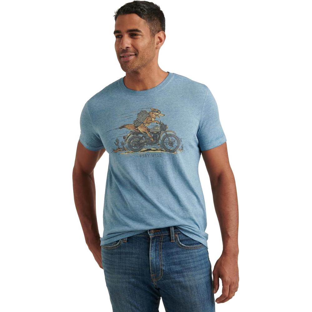 imageLucky Brand Mens Short Sleeve Crew Neck Coyote Rider TeeAllure