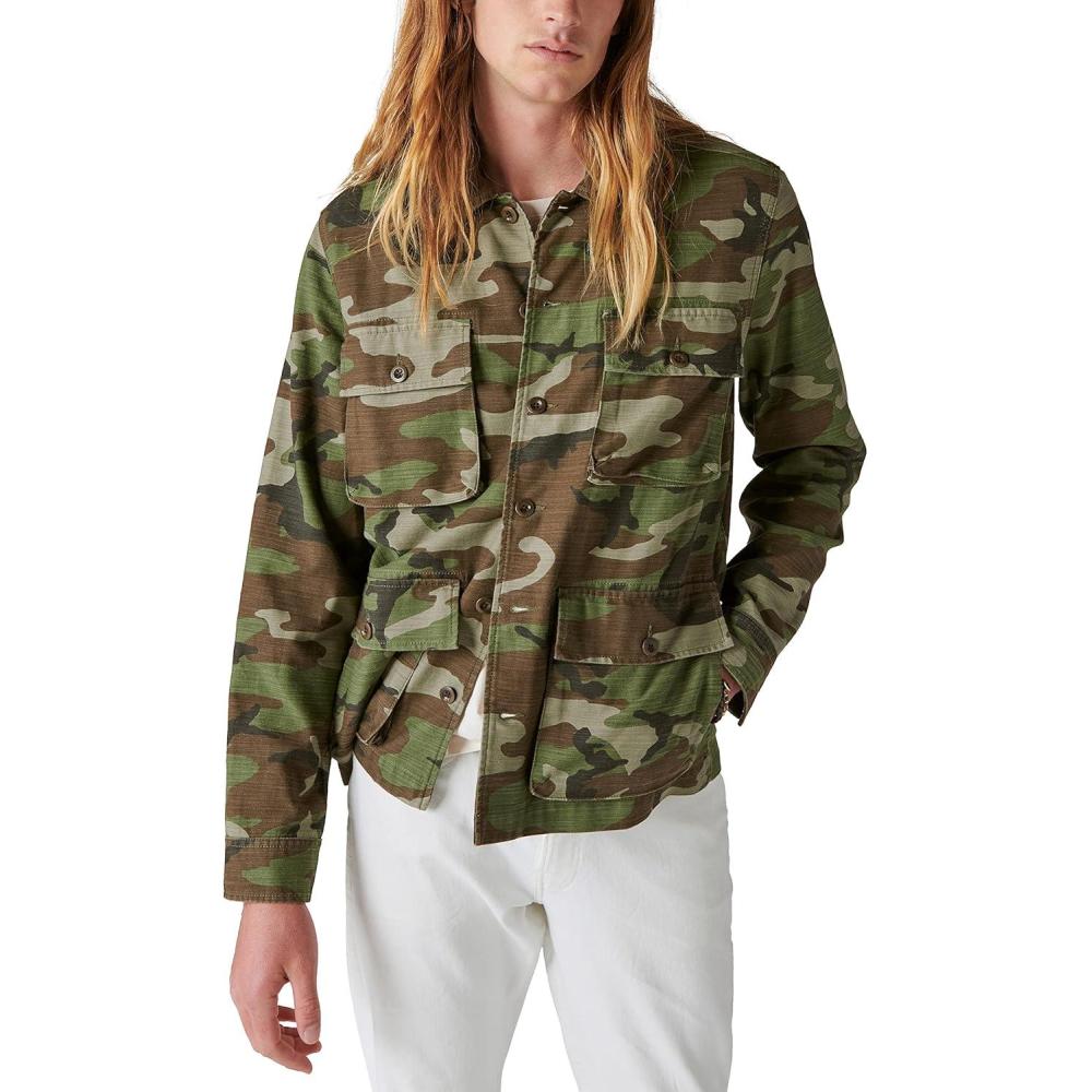 imageLucky Brand Mens Slub Twill Military JacketCamo