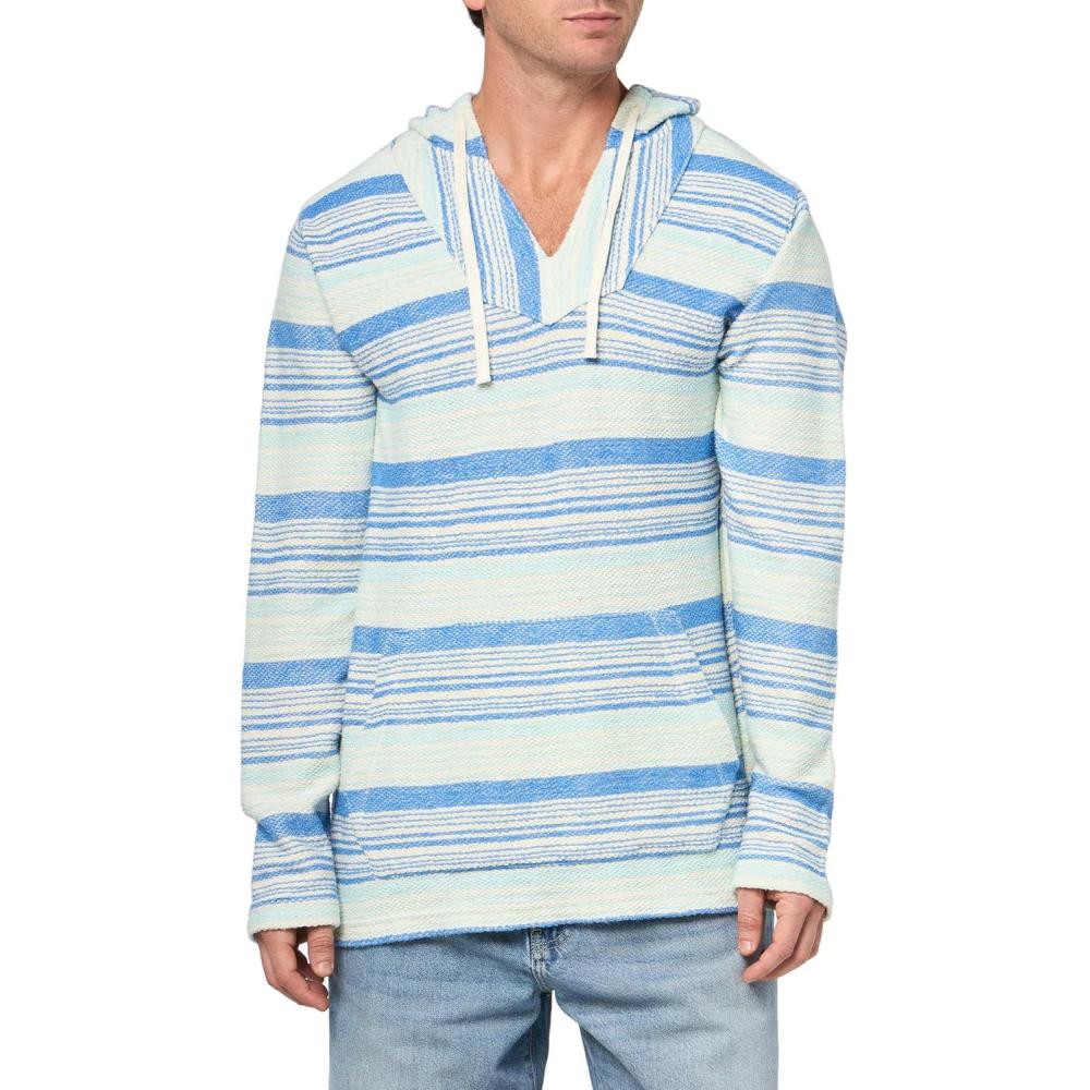 imageLucky Brand Mens Stripe Baja HoodieMulti Blue
