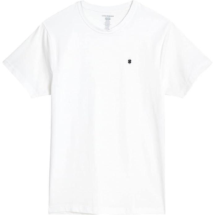 imageLucky Brand Mens TShirts  Classic Fit Soft Stretch Short Sleeve Crewneck Undershirt  Casual Tee Shirts for Men SXLWhite