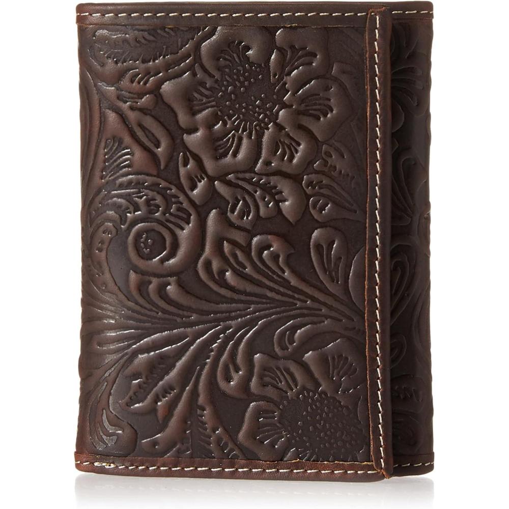 imageLucky Brand Mens Trifold Wallet  Id Window  Card Slots  Leather  Organization  Durable  StylishLeather Western  Brown